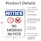 Signmission No Smoking No Pets OSHA Notice Sign, Plastic, 7in W x 10in L, 2PK OS-2PACK-NS-P-710-V-14807 - alternate 2